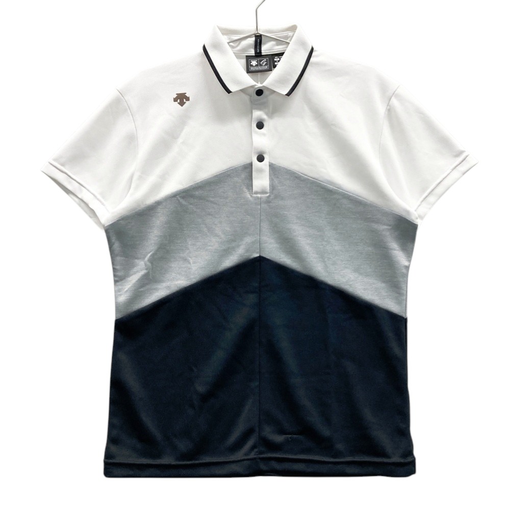 DESCENTE GOLF デサントゴルフ 半袖ポロシャツ ホワイト系 M 【中古】ゴルフウェア メンズ