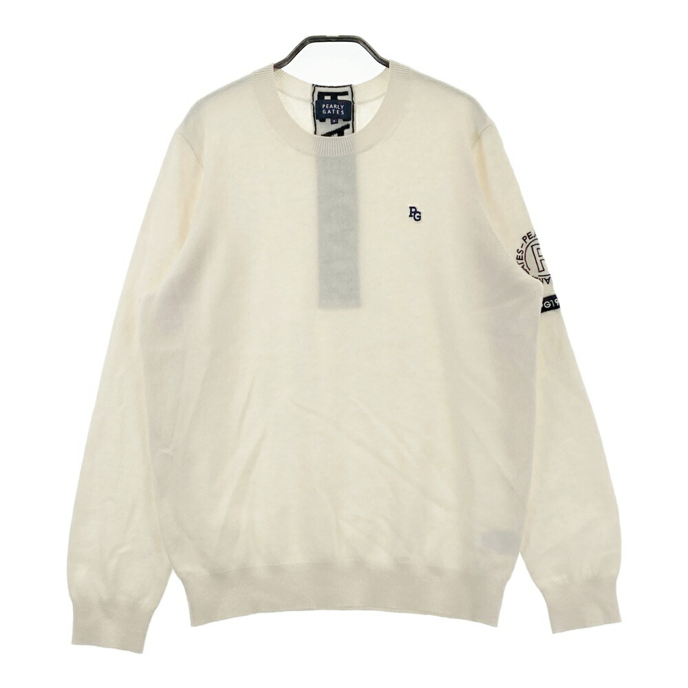 PEARLY GATES パーリーゲイツ カシミヤ 長袖ニットセーター ホワイト系 5 【中古】ゴルフウェア メンズ|中古ゴルフウェア通販STST