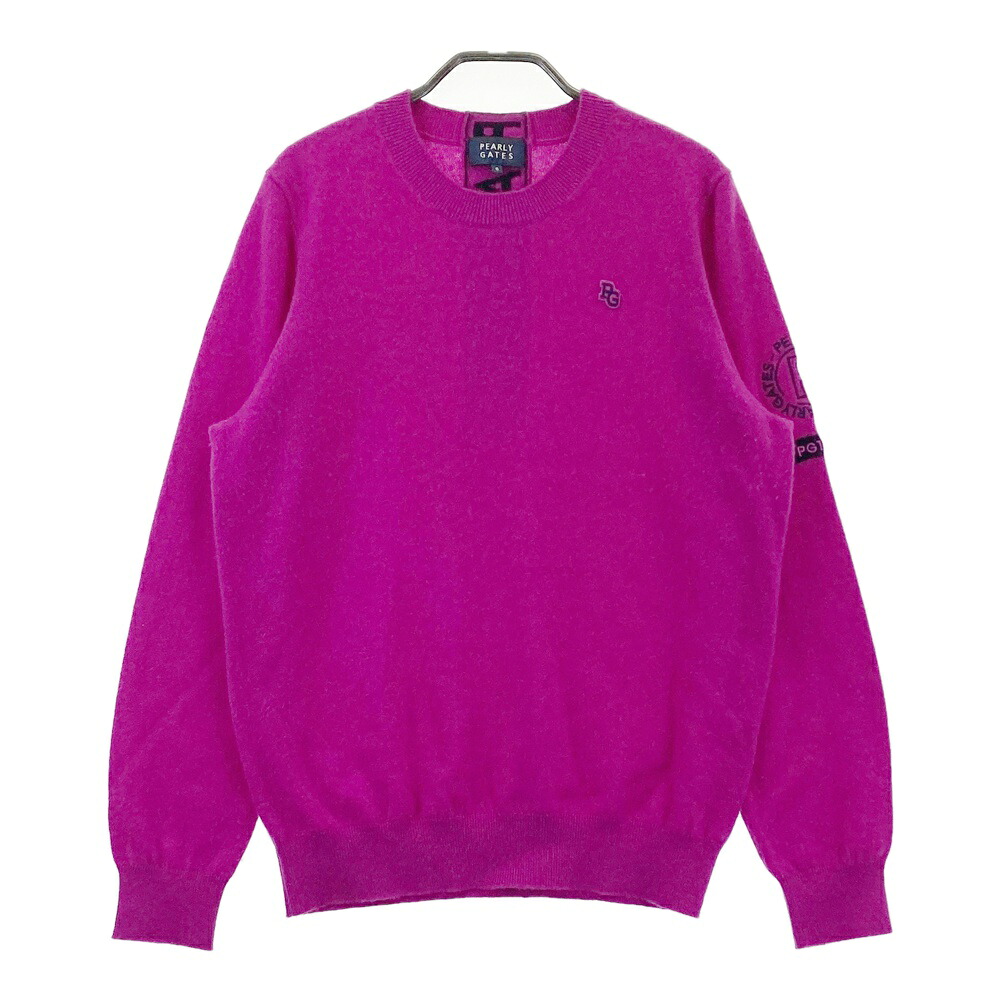 PEARLY GATES パーリーゲイツ カシミヤ 長袖ニットセーター パープル系 5 【中古】ゴルフウェア メンズ｜中古ゴルフウェア通販STST