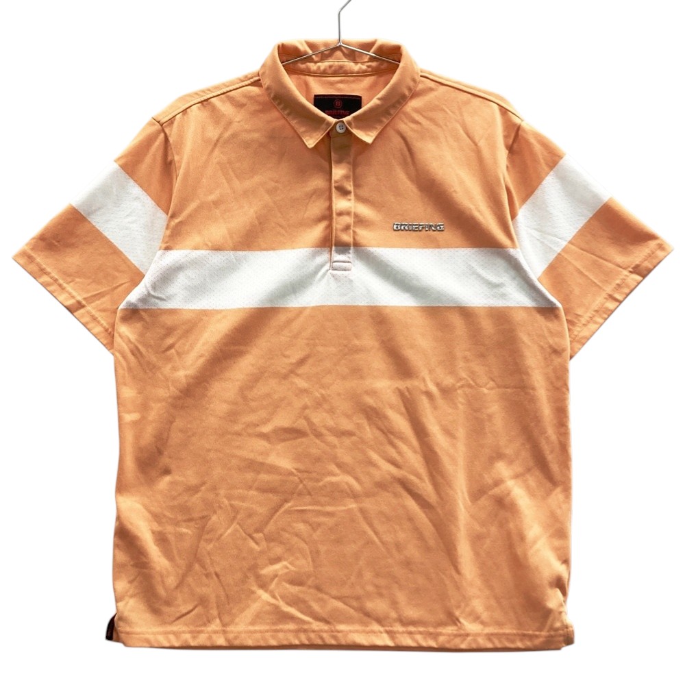 BRIEFING GOLF ブリーフィング 2024年モデル メッシュ切替 半袖ポロシャツ オレンジ系 M 【中古】ゴルフウェア メンズ