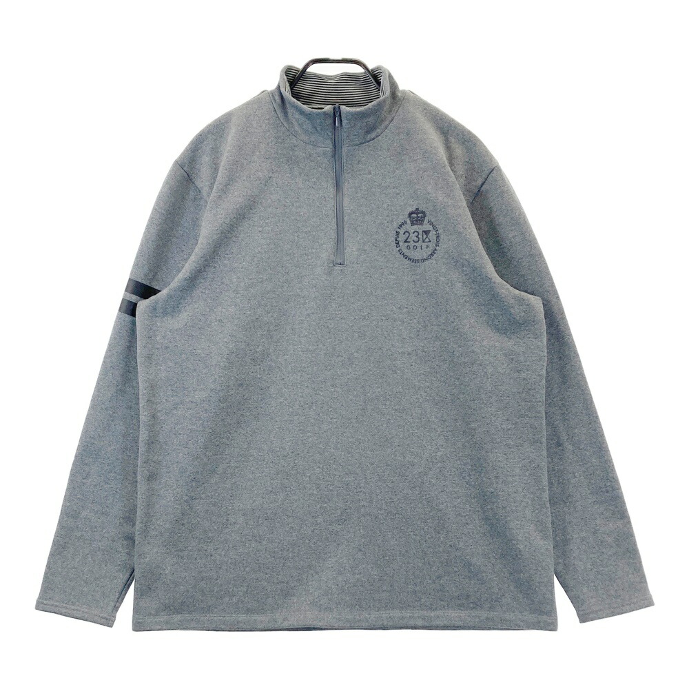 23区GOLF ニジュウサンクゴルフ ハーフジップ スウェットトレーナー グレー系 4L 【中古】ゴルフウェア メンズ