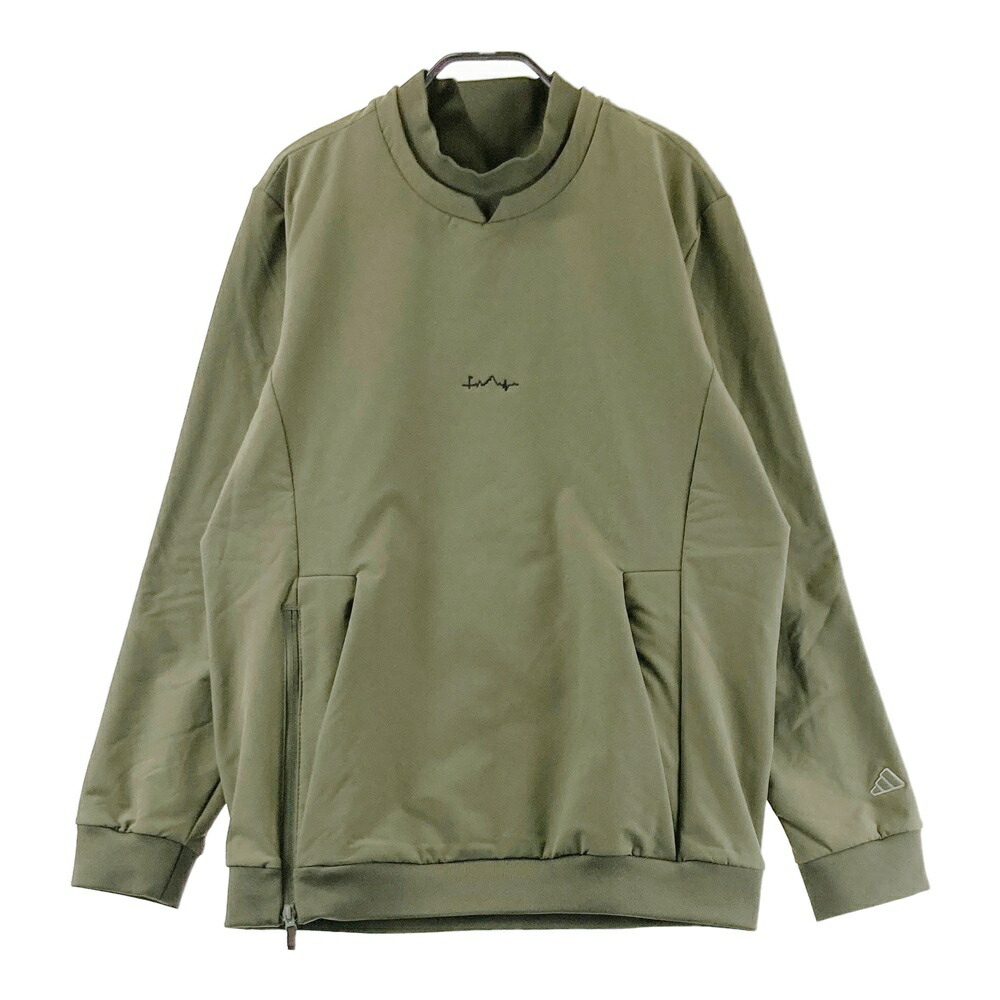 ADIDAS GOLF アディダスゴルフ IA2621 裏フリース 長袖ジャケット ブルゾン カーキ系 M 【中古】ゴルフウェア メンズ