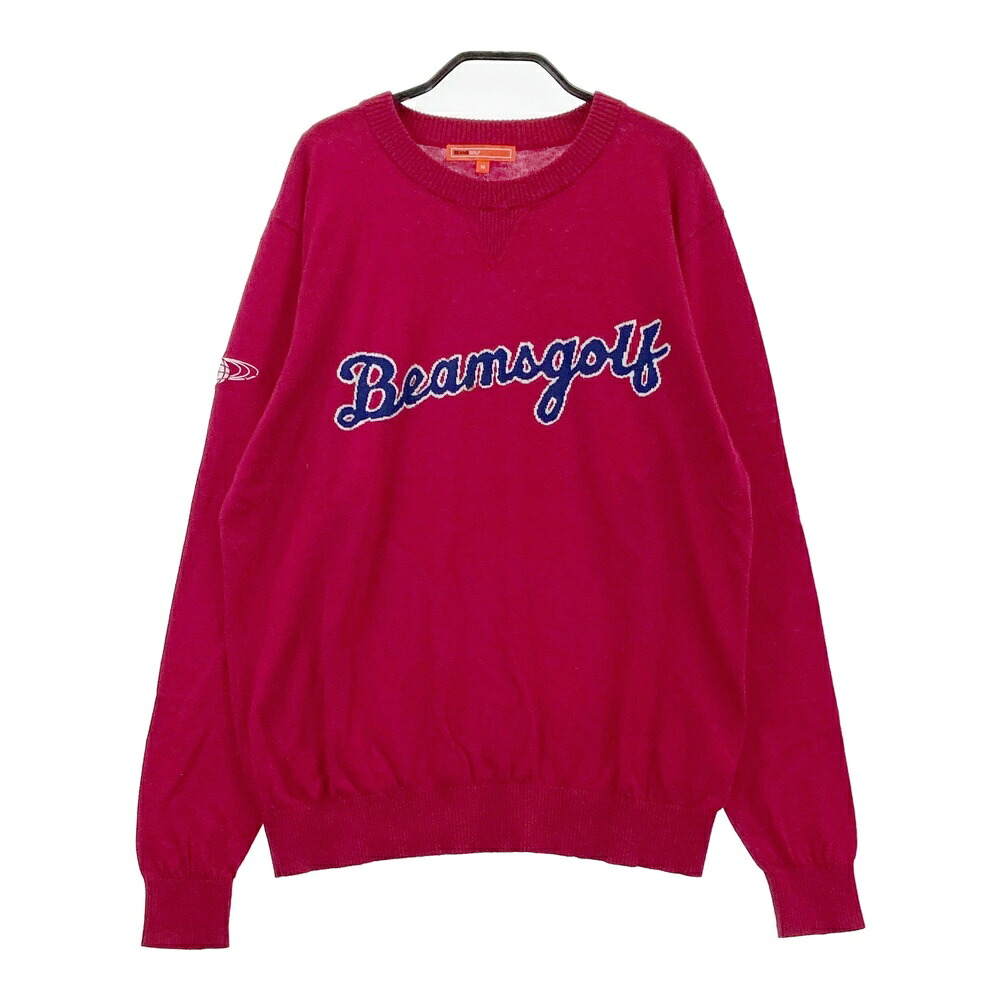 BEAMS GOLF ビームスゴルフ カシミヤ混 長袖ニットセーター レッド系 M 【中古】ゴルフウェア メンズ