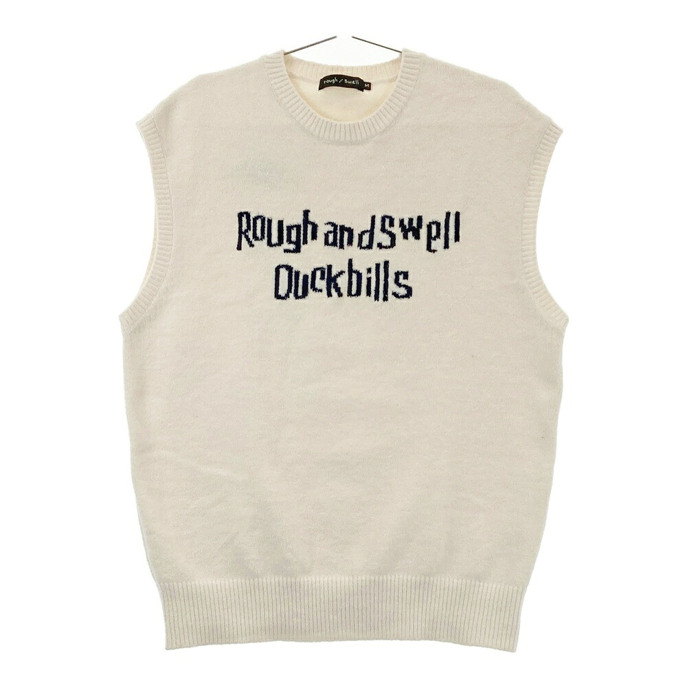 ROUGH&SWELL ラフアンドスウェル ニットベスト カモノハシ ベージュ系 M 【中古】ゴルフウェア メンズ