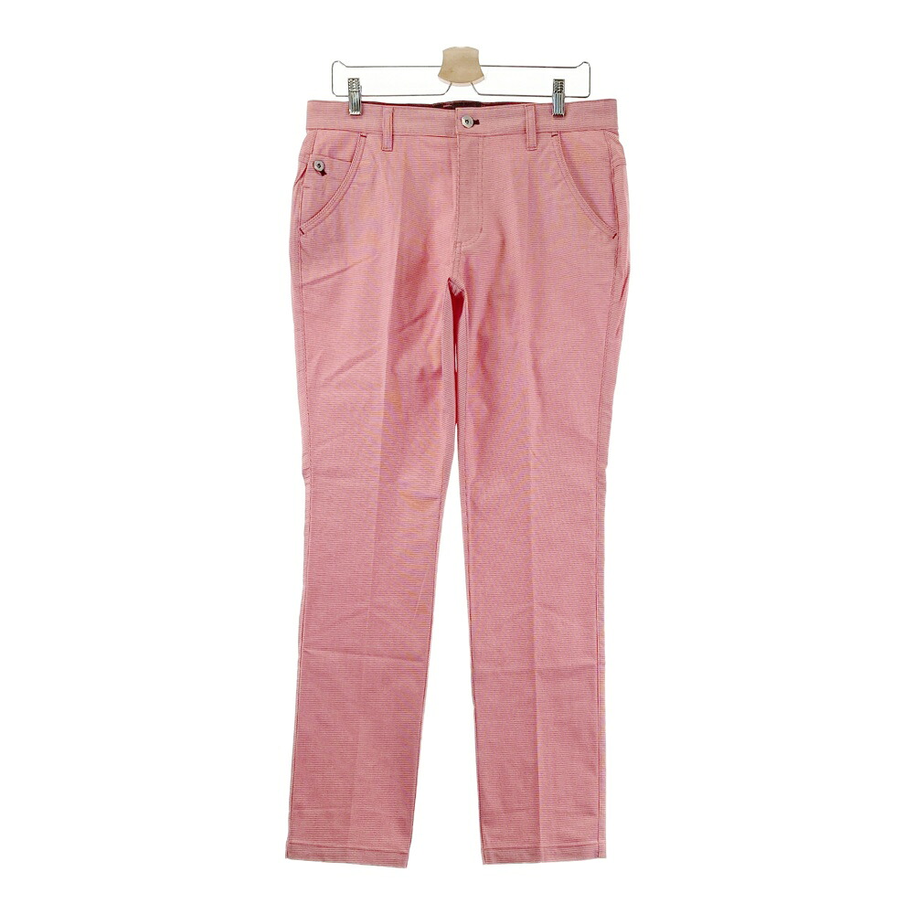 LE COQ GOLF ルコックゴルフ ストレッチパンツ 千鳥柄 レッド系 85 【中古】ゴルフウェア メンズ