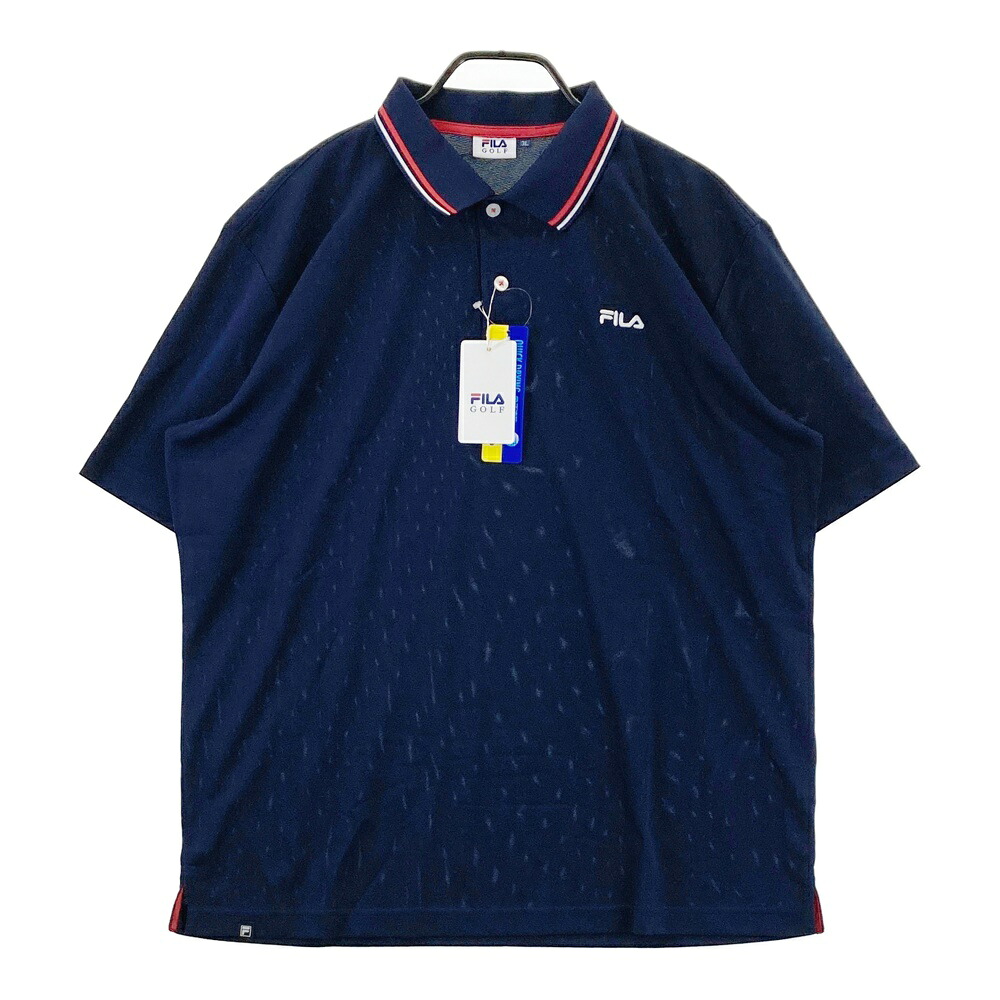 FILA GOLF フィラゴルフ 半袖ポロシャツ ネイビー系 3L 【中古】ゴルフウェア メンズ