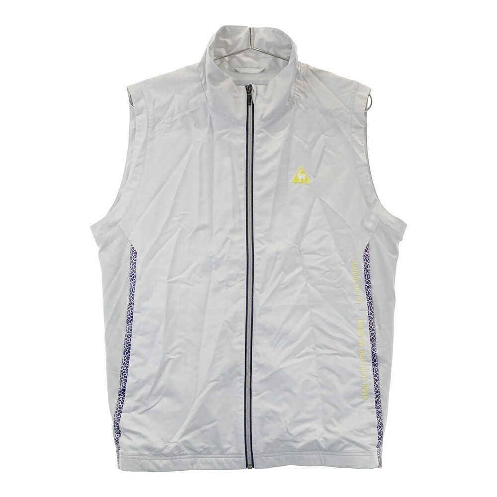 LE COQ GOLF ルコックゴルフ ジップベスト 総柄 グレー系 L 【中古】ゴルフウェア メンズ