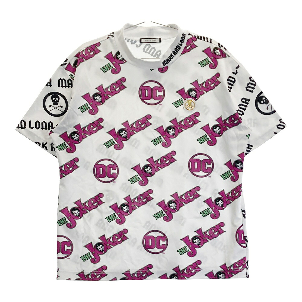 MARK&LONA マークアンドロナ ×ジョーカー ハイネック 半袖Tシャツ 総柄 ホワイト系 50 【中古】ゴルフウェア メンズ
