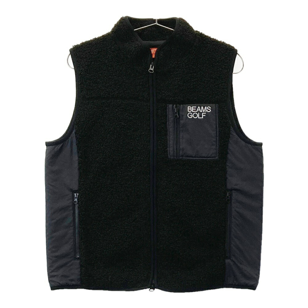 BEAMS GOLF ビームスゴルフ 2025年モデル ボア切替 ジップベスト ブラック系 L 【中古】ゴルフウェア メンズ