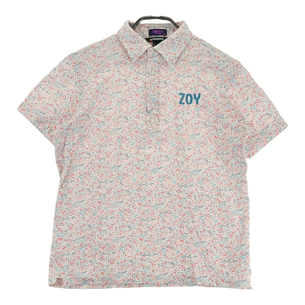 ZOY ゾーイ LIBERTY 半袖ポロシャツ 花柄 ピンク系 1 【中古】ゴルフウェア メンズ