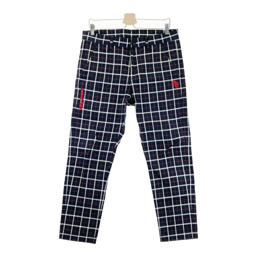 PEARLY GATES パーリーゲイツ ストレッチパンツ チェック柄 ネイビー系 5 【中古】ゴルフウェア メンズ