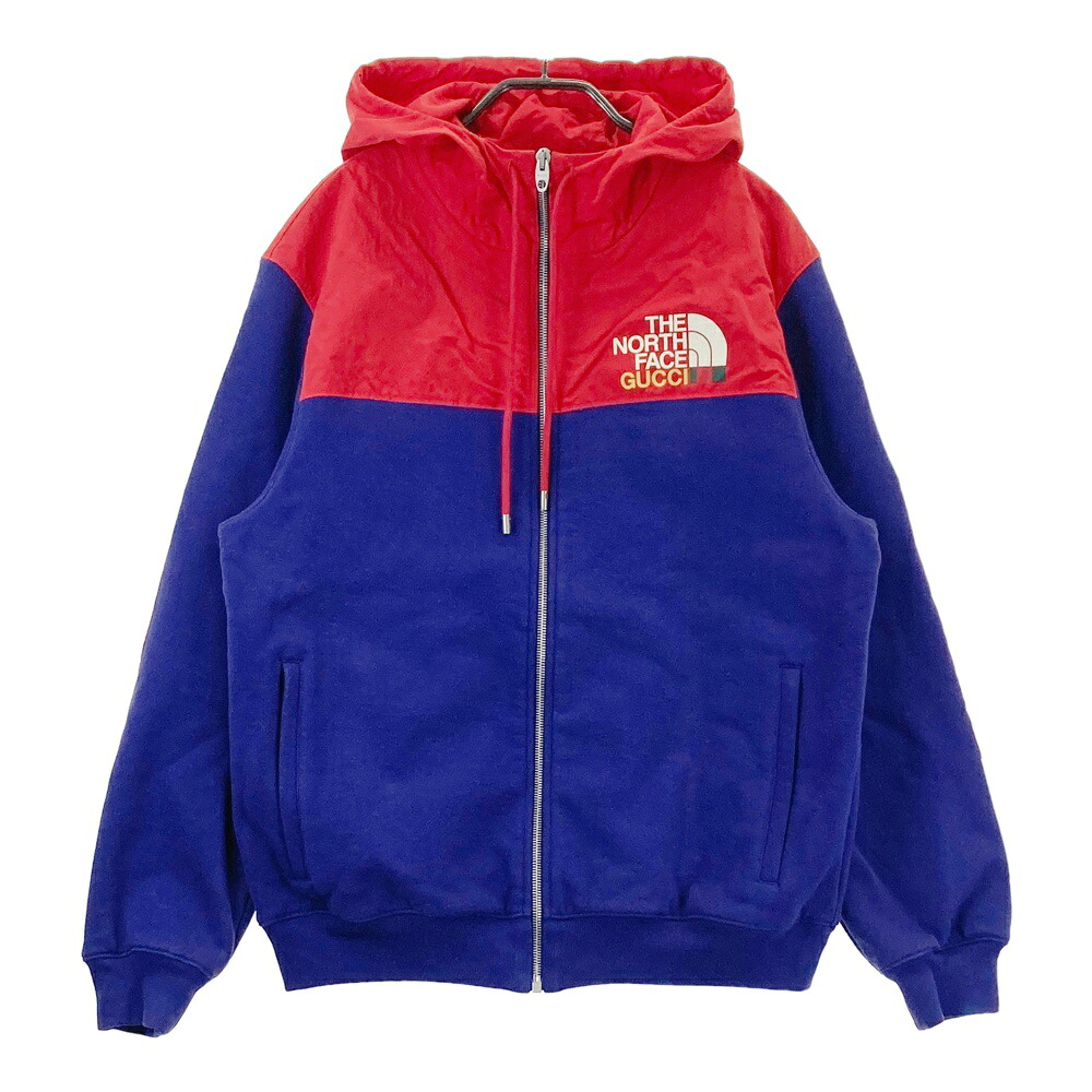 THE NORTH FACE ザ ノースフェイス GUCCIコラボ バイカラーパーカージャケット ネイビー系 XS 【中古】メンズ