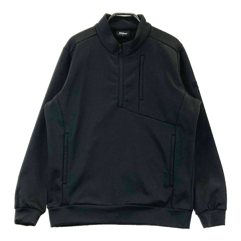 TITLEIST タイトリスト ハーフジップ スウェットトレーナー 裏起毛 ブラック系 S 【中古】ゴルフウェア メンズ