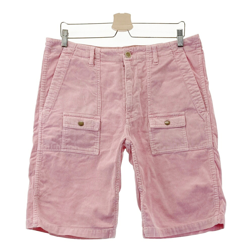 ROUGH&SWELL ラフアンドスウェル コーデュロイ ハーフパンツ ピンク系 L 【中古】ゴルフウェア メンズ