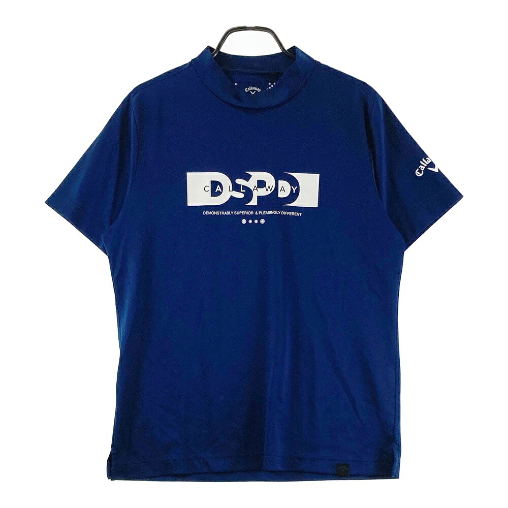 CALLAWAY キャロウェイ ハイネック半袖Tシャツ ネイビー系 L 【中古】ゴルフウェア メンズ