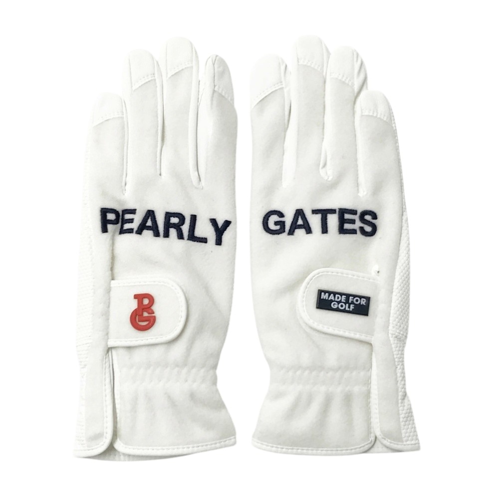 PEARLY GATES パーリーゲイツ 2019年モデル グローブ 男性 冬用両手 ホワイト系 L 23～24cm 【中古】ゴルフウェア