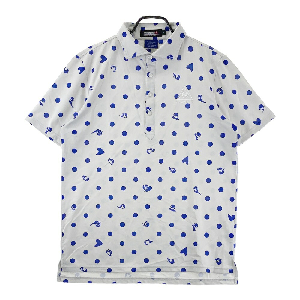 LE COQ GOLF ルコックゴルフ 半袖ポロシャツ ドット柄 グレー系 L 【中古】ゴルフウェア メンズ 4,330円