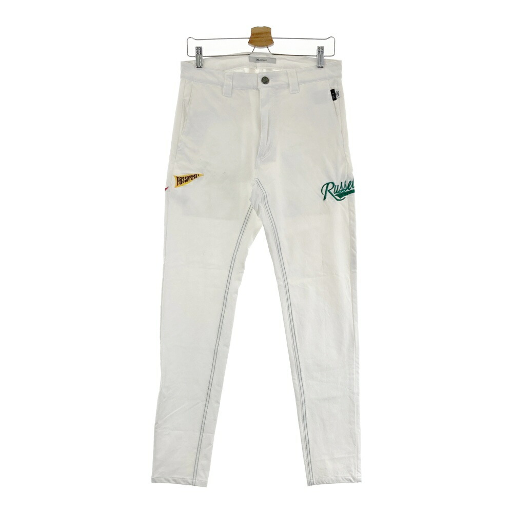 RUSSELUNO ラッセルノ ストレッチ ロングパンツ ホワイト系 4 【中古】ゴルフウェア メンズ