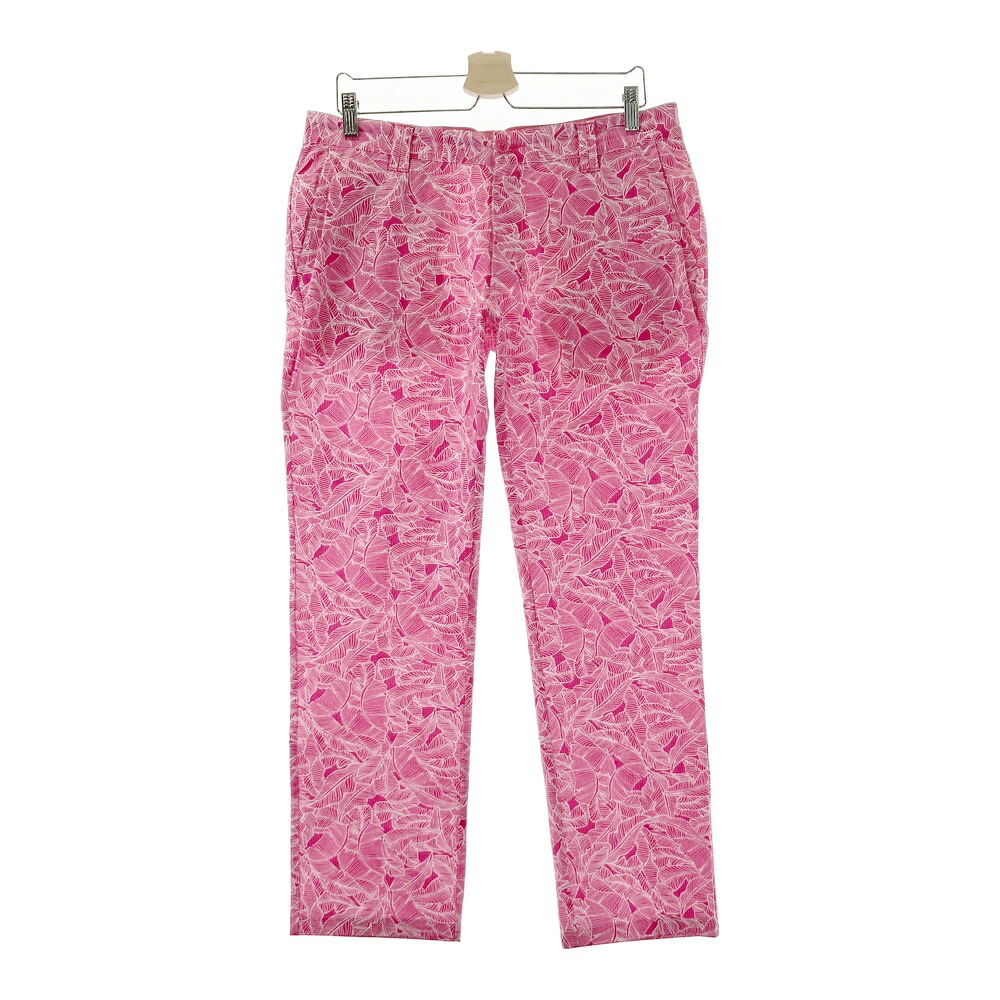 AND PER SE アンパスィ メッシュ ロングパンツ 総柄 ピンク系 88 【中古】ゴルフウェア メンズ