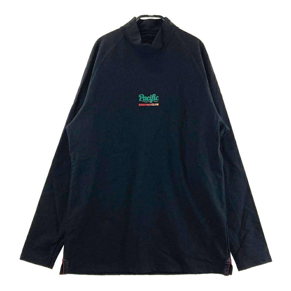 BRIEFING GOLF ブリーフィング ×Pacific golf club 2024年モデル モックネック 長袖Tシャツ 裏起毛 ブラック系 XL 【中古】ゴルフウェア メンズ