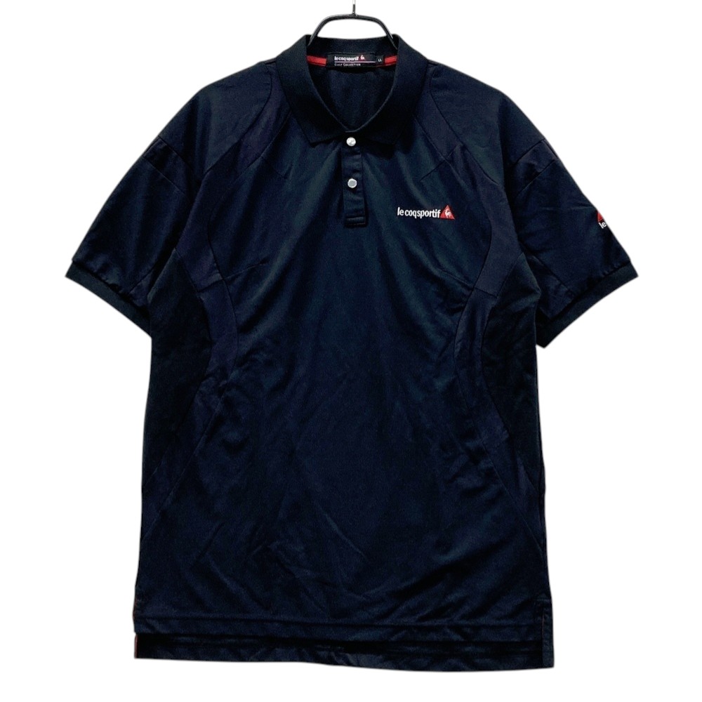 LE COQ GOLF ルコックゴルフ 半袖ポロシャツ ブラック系 LL 【中古】ゴルフウェア メンズ