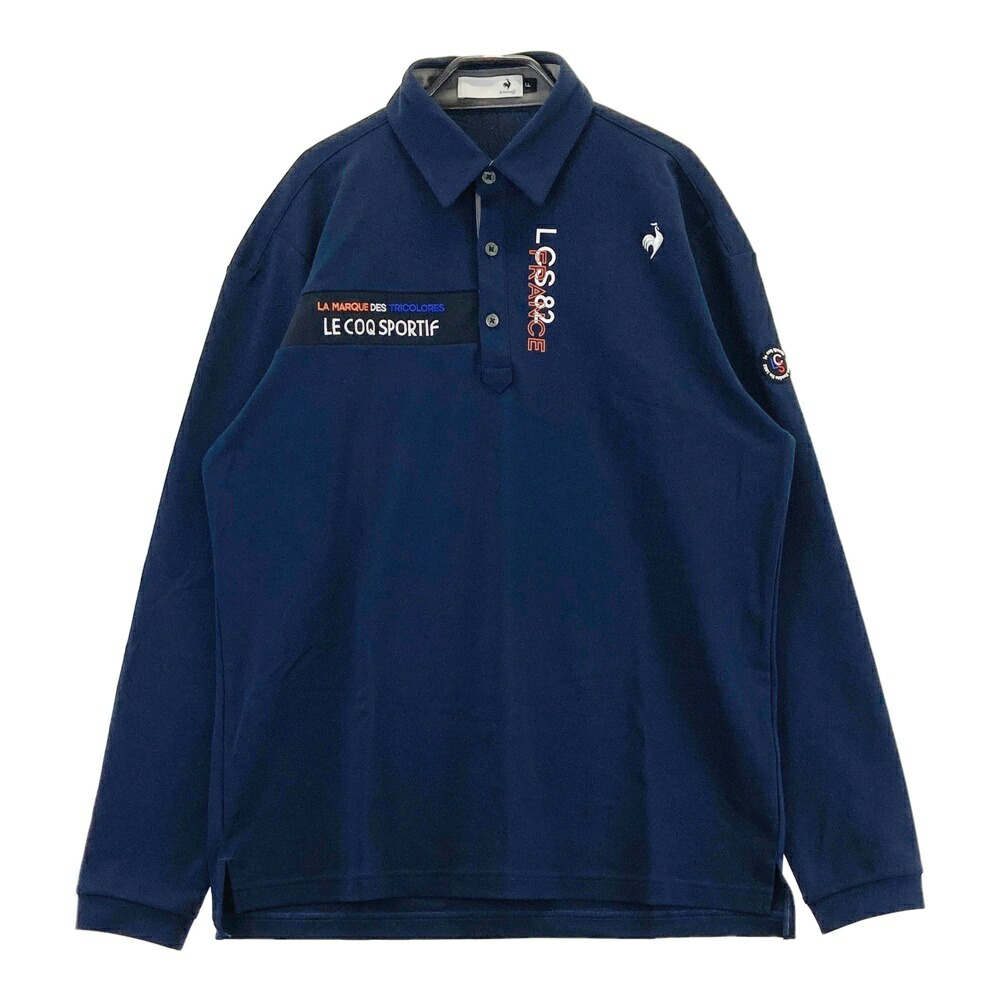 LE COQ GOLF ルコックゴルフ 長袖ポロシャツ ネイビー系 LL 【中古】ゴルフウェア メンズ