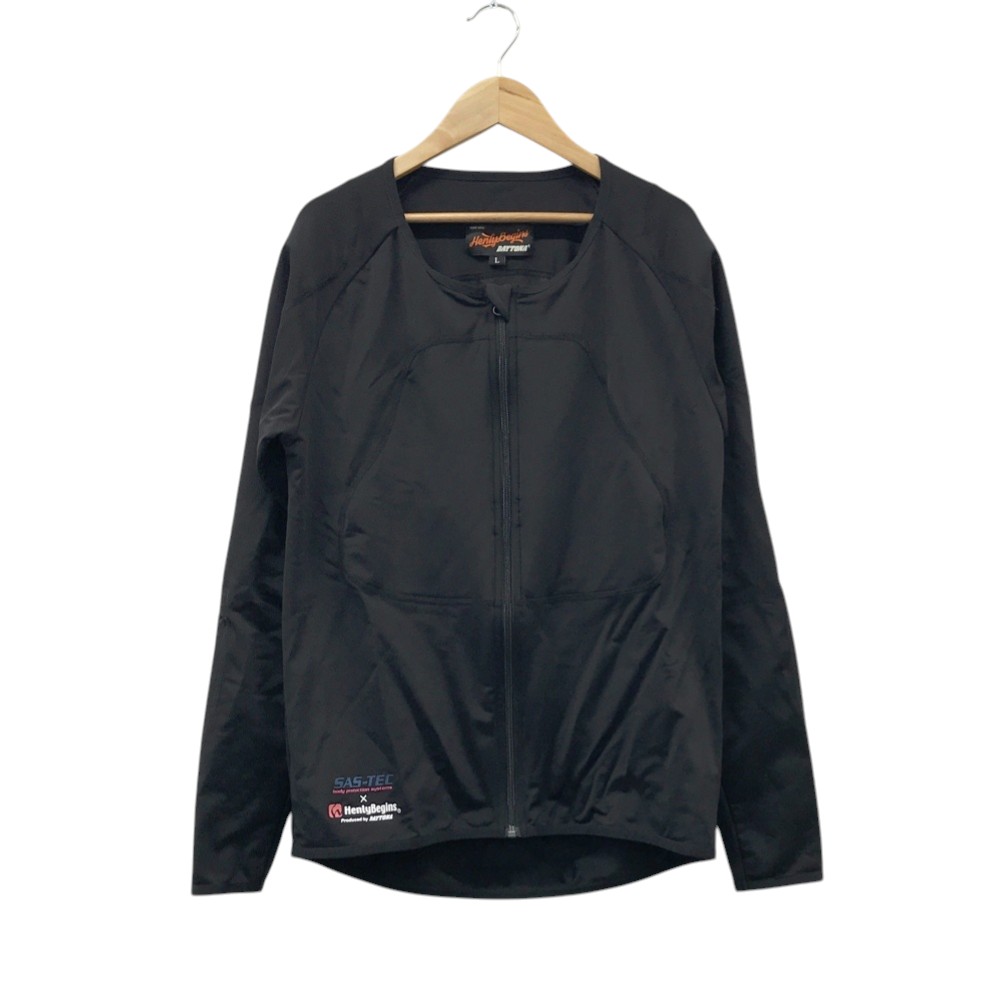 HENLYBEGINS ヘンリービギンズ DAYTONA SAS-TEC インナープロテクタージャケット ブラック系 L 【中古】バイクウェア メンズ