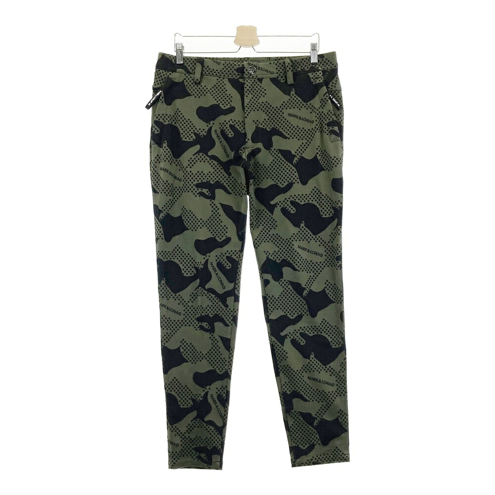 MARK&LONA マークアンドロナ ストレッチパンツ 総柄 カーキ系 50 【中古】ゴルフウェア メンズ