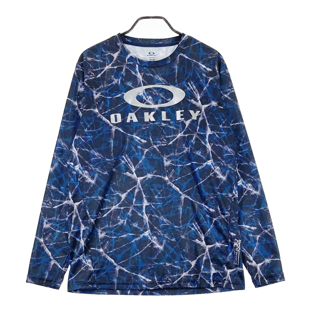 OAKLEY オークリー FOA404187 長袖 Tシャツ 総柄 ネイビー系 2XL 【中古】ゴルフウェア メンズ