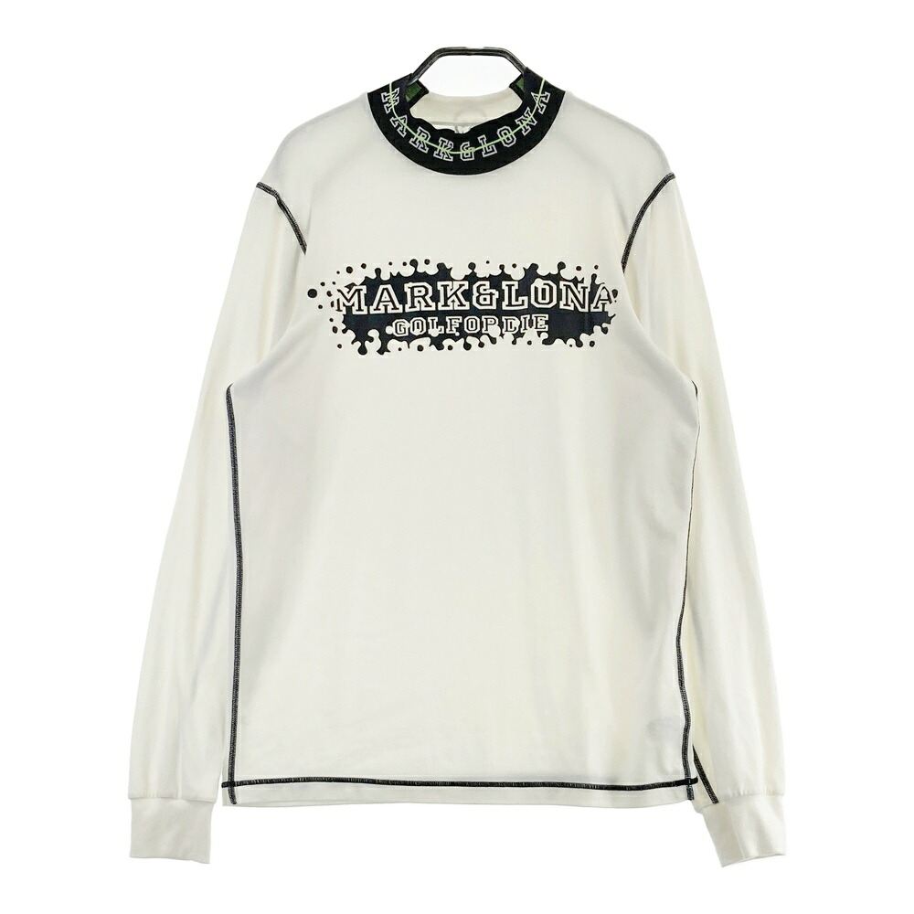 MARK&LONA マークアンドロナ モックネック 長袖Tシャツ ホワイト系 46 【中古】ゴルフウェア メンズ