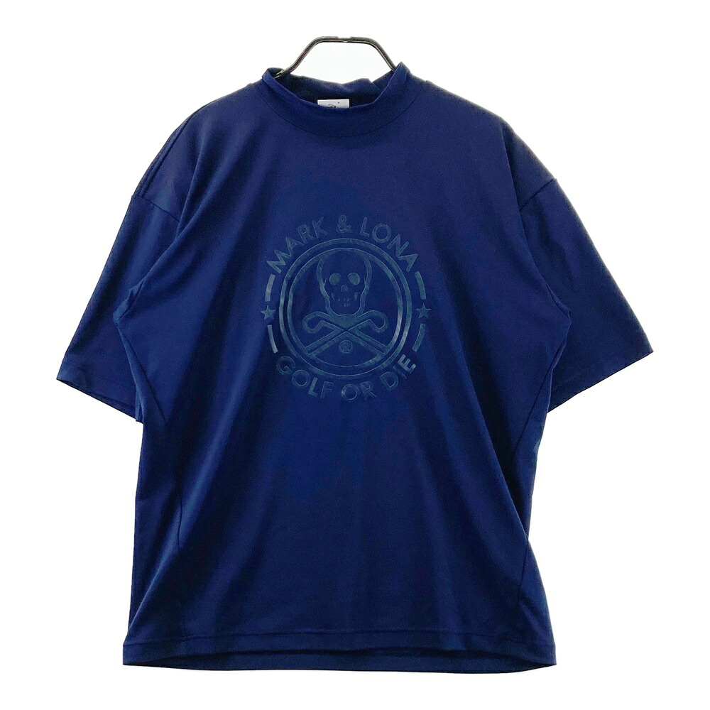 MARK&LONA マークアンドロナ MLM-2C-AA31 ハイネック 半袖Tシャツ ネイビー系 50 【中古】ゴルフウェア メンズ
