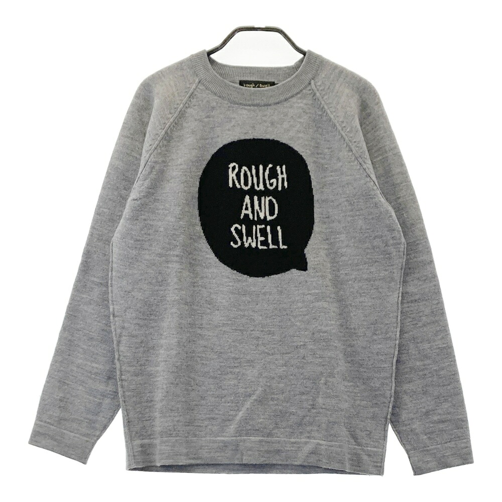 ROUGH&SWELL ラフアンドスウェル ウール 長袖ニットセーター グレー系 S 【中古】ゴルフウェア メンズ