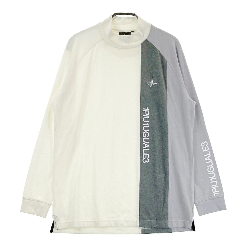 1PIU1UGUALE3 GOLF  微起毛 ハイネック 長袖プルオーバー  白いこと系 4 【中古】ゴルフお召しもの メンズ