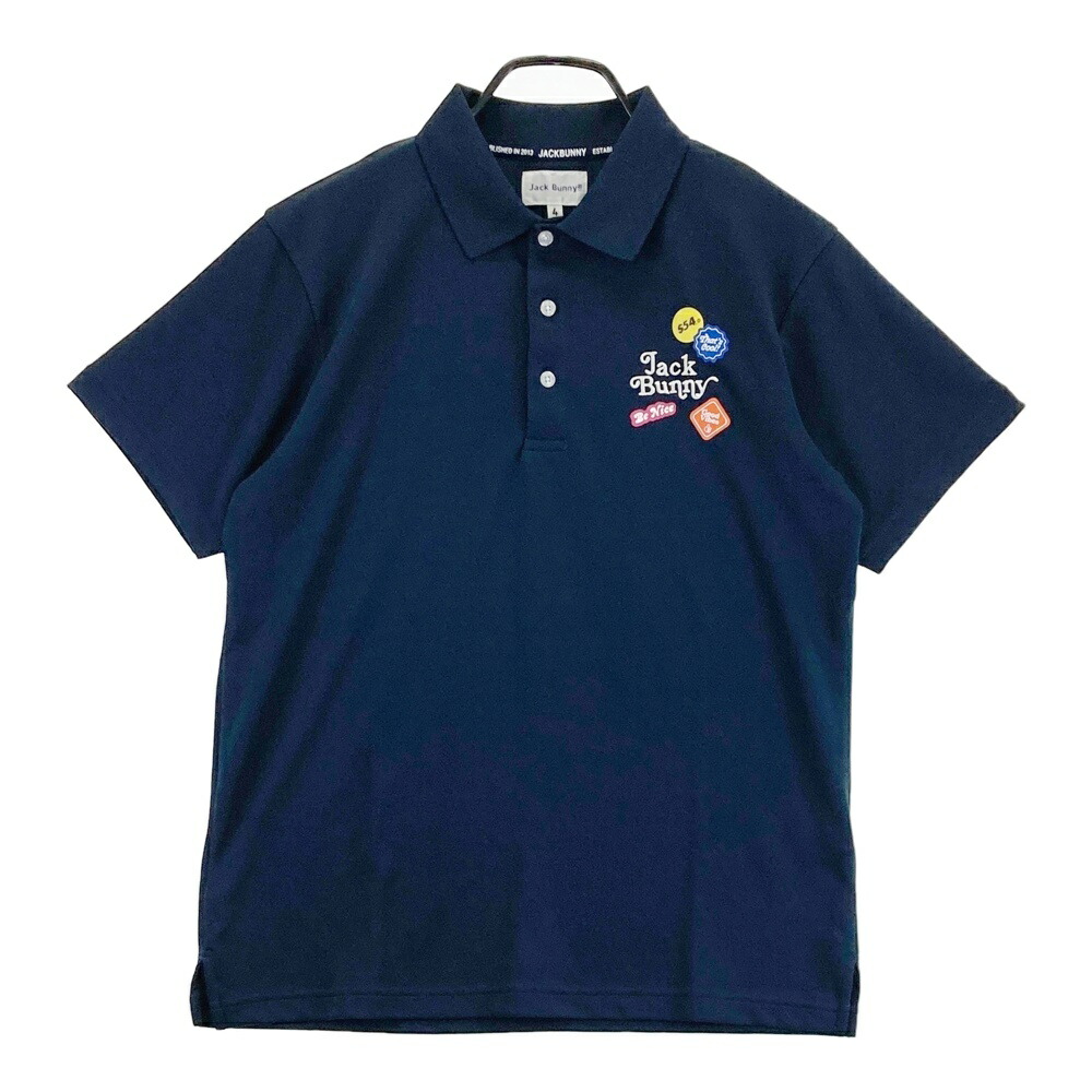 JACK BUNNY ジャックバニー 2025年モデル 半袖ポロシャツ ネイビー系 4 【中古】ゴルフウェア メンズ