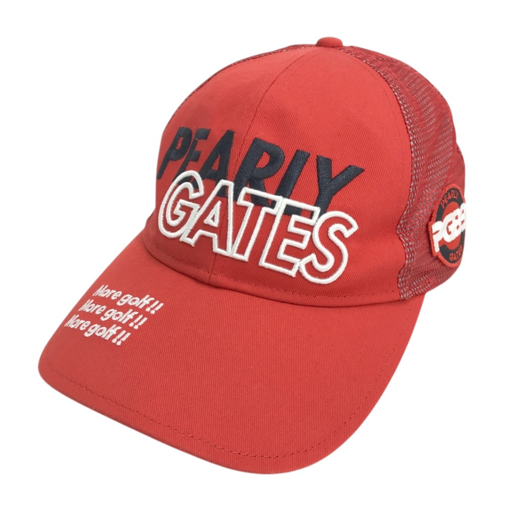 PEARLY GATES パーリーゲイツ メッシュキャップ レッド系 FR 【中古】ゴルフウェア