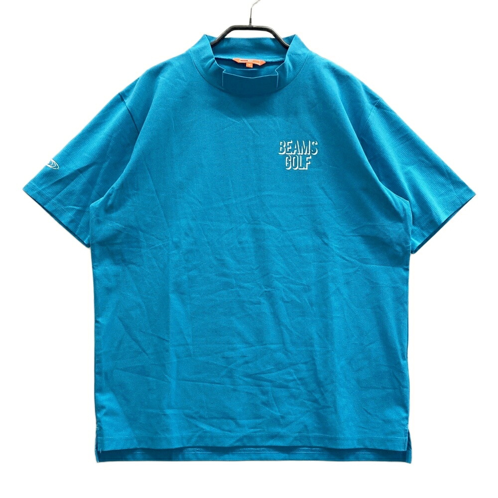 BEAMS GOLF ビームスゴルフ 2023年モデル モックネック 半袖Tシャツ  ブルー系 M 【中古】ゴルフウェア メンズ