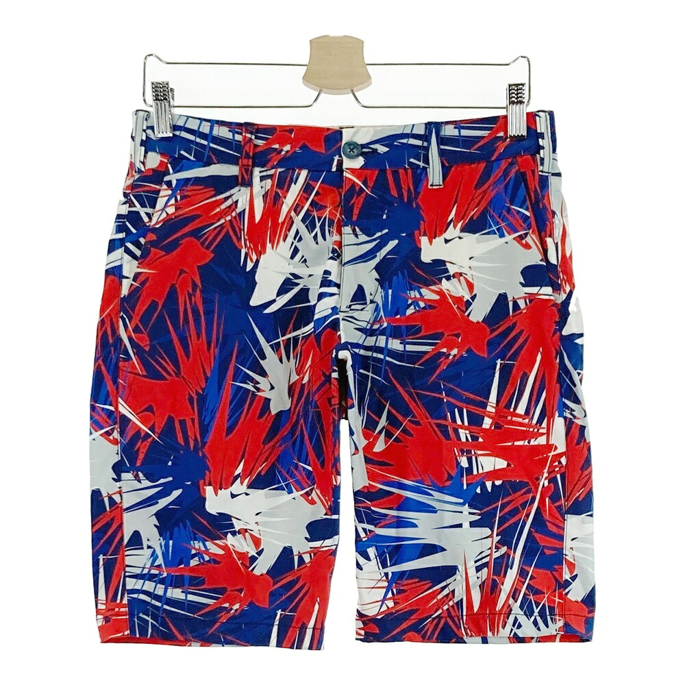 LOUD MOUTH ラウドマウス ハーフパンツ アイスクル 総柄 レッド系 S 【中古】ゴルフウェア メンズ