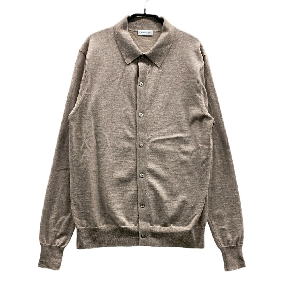 STRASBURGO ストラスブルゴ 2218002 襟付 羊毛 編み物ジレー  赤銅色系 S 【中古】メンズ