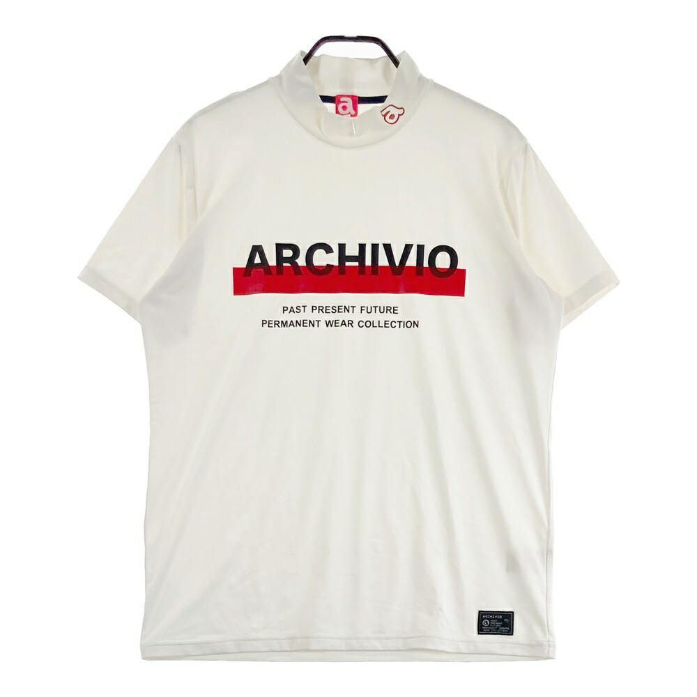 ARCHIVIO アルチビオ  ハイネック 半袖ティーシャツ  白いこと系 48 【中古】ゴルフお召しもの メンズ スポーツ・アウトドア-ウェア