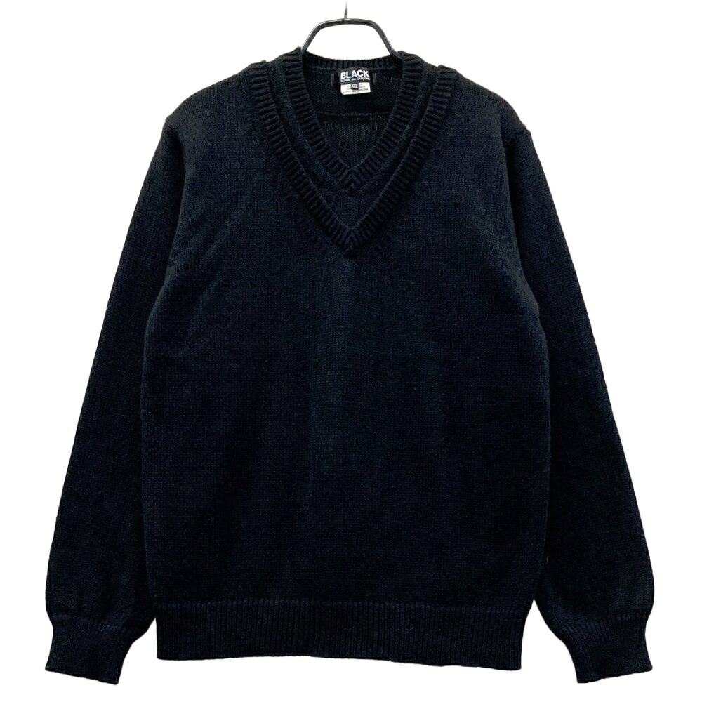 BLACK COMME des GARCONS 黒いこと コム デ 給仕  毛糸 編み物プルオーバー  黒いこと系 XXL 【中古】メンズ