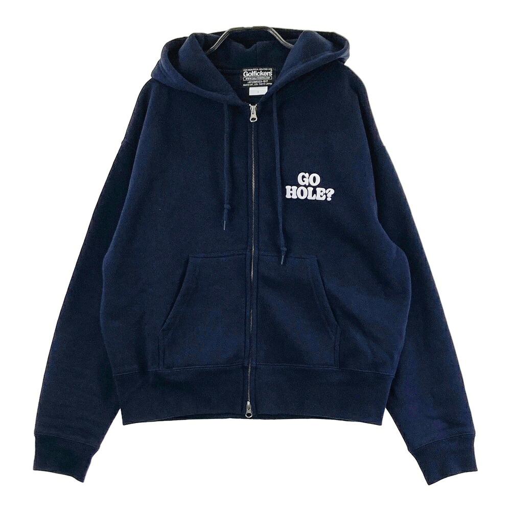 Golfickers ゴルフィッカーズ  長袖ジップパーカー  黒いこと系 S 【中古】ゴルフお召しもの メンズ スポーツ・アウトドア-ゴルフ