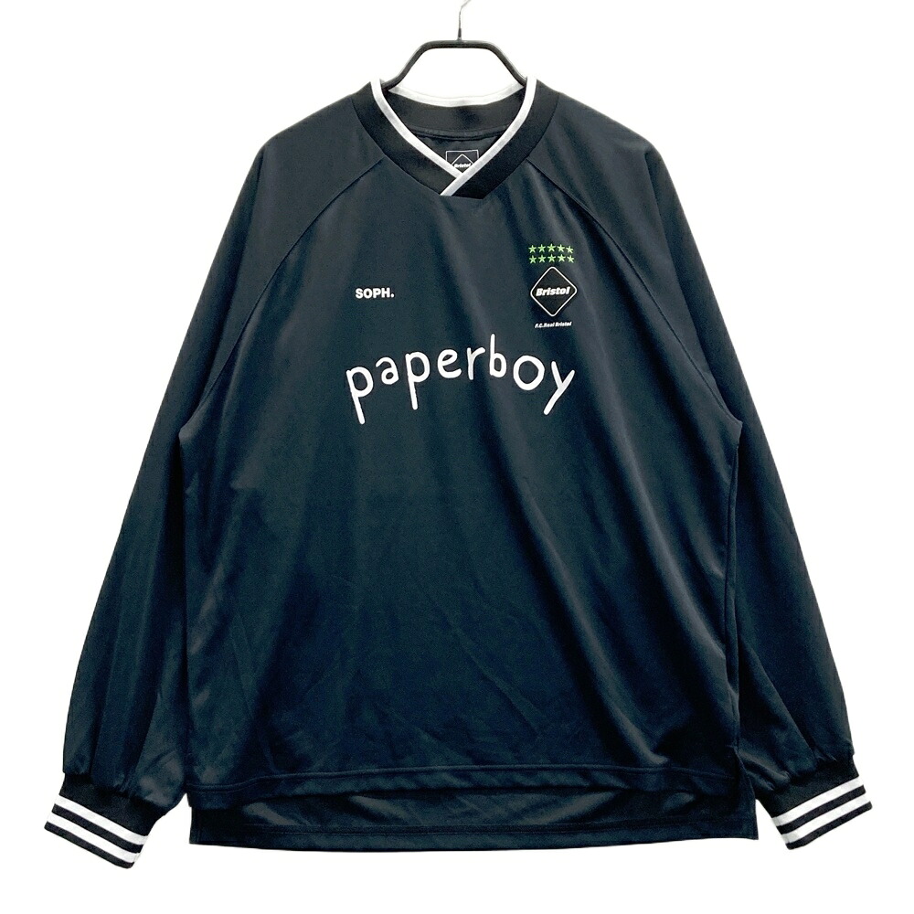 F.C.R.B. エフシーアールビー FCRB-240148 ×paperboy L/S OVERSIZED GAME SHIRT  黒いこと系 L 【中古】メンズ
