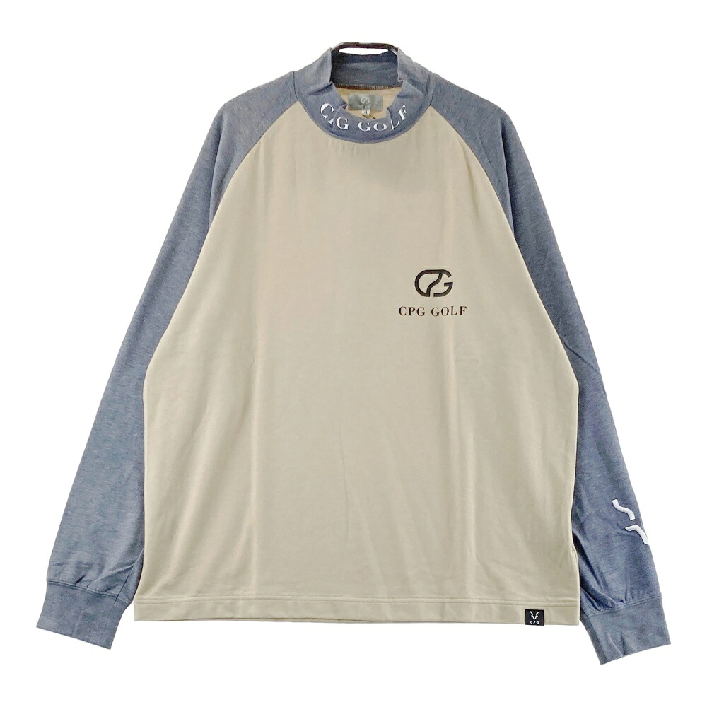 CPG GOLF シーピージーゴルフ 2109-24210 長袖モックネックプルオーバー  ベージュ系 4 【中古】ゴルフお召しもの メンズ