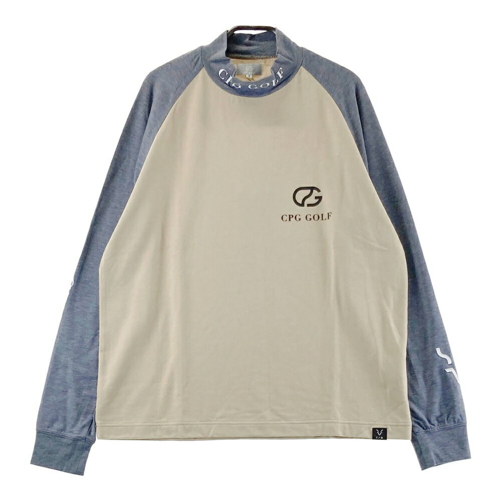 CPG GOLF シーピージーゴルフ 2109-24210 長袖モックネックプルオーバー  ベージュ系 3 【中古】ゴルフお召しもの メンズ