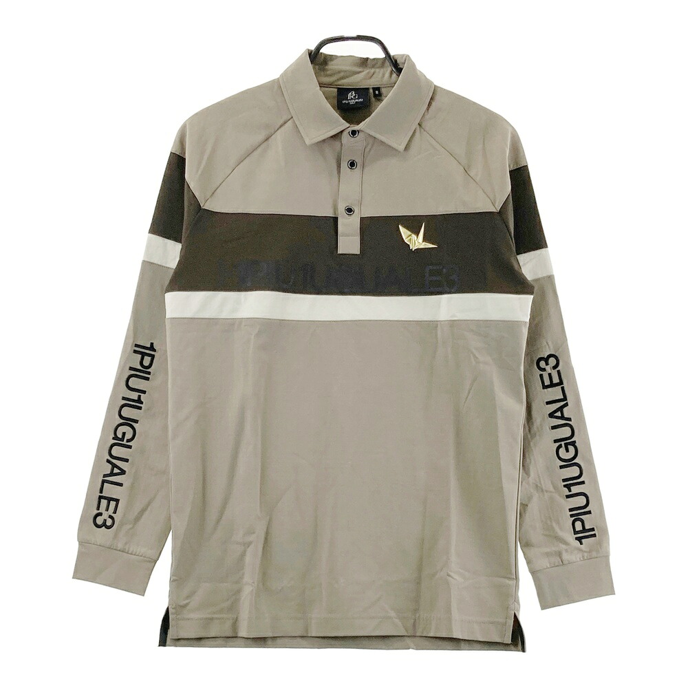 1PIU1UGUALE3 GOLF GRT190 長袖スポーツシャツ  カーキ系 3 【中古】ゴルフお召しもの メンズ