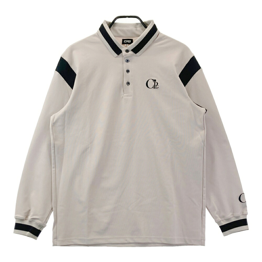 CPG GOLF シーピージーゴルフ 2101-23225 長袖スポーツシャツ  ベージュ系 4 【中古】ゴルフお召しもの メンズ