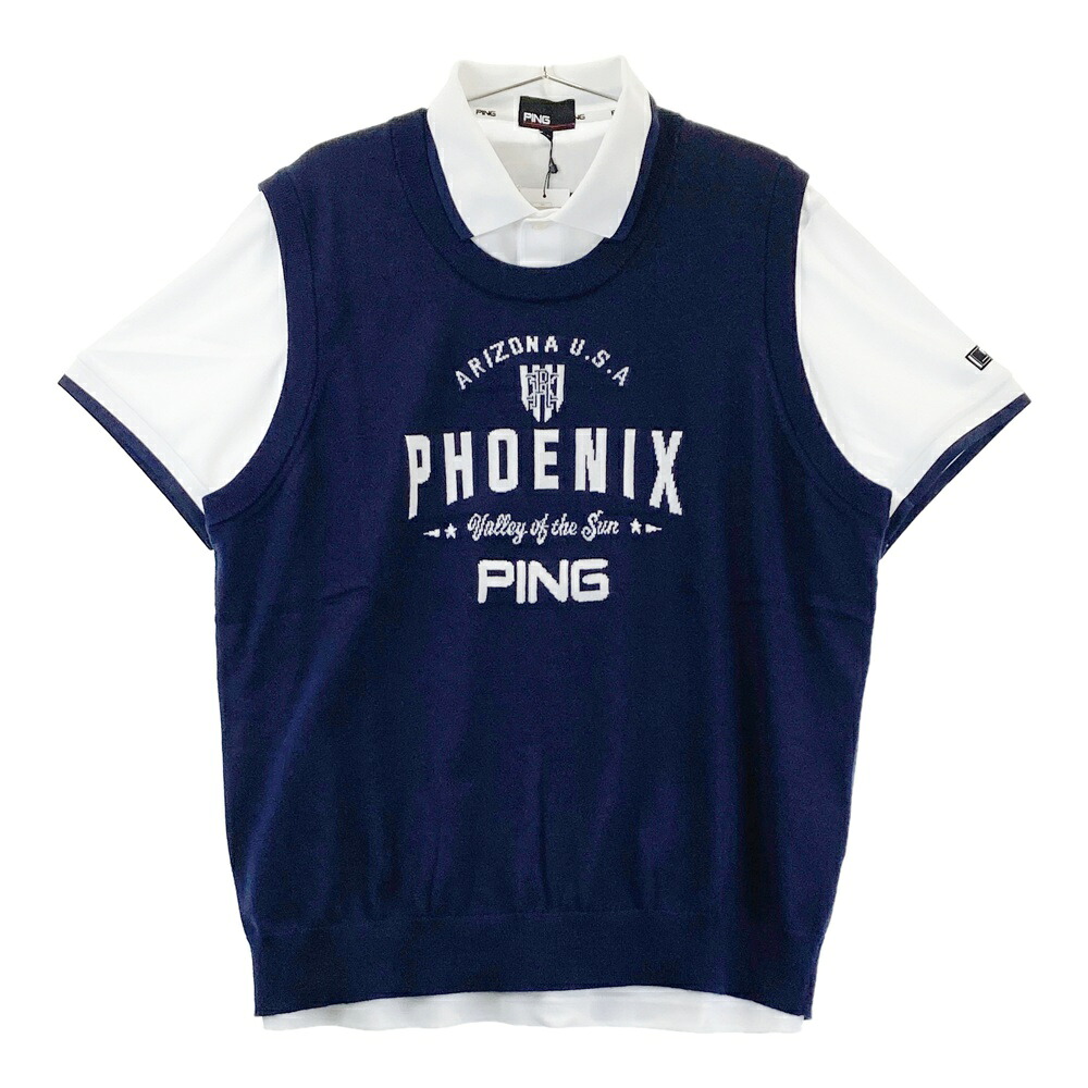 PING ピン 2025年 621-5274900 限りない付き添い人スポーツシャツ  米国海軍系 LL 【中古】ゴルフ御召しもの メンズ