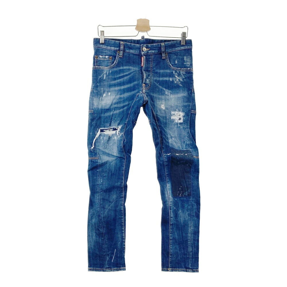 DSQUARED2 ディースクエアード S71LB0493 か細い ジーンズズボン下 不都合産業  米国海軍系 44 【中古】メンズ