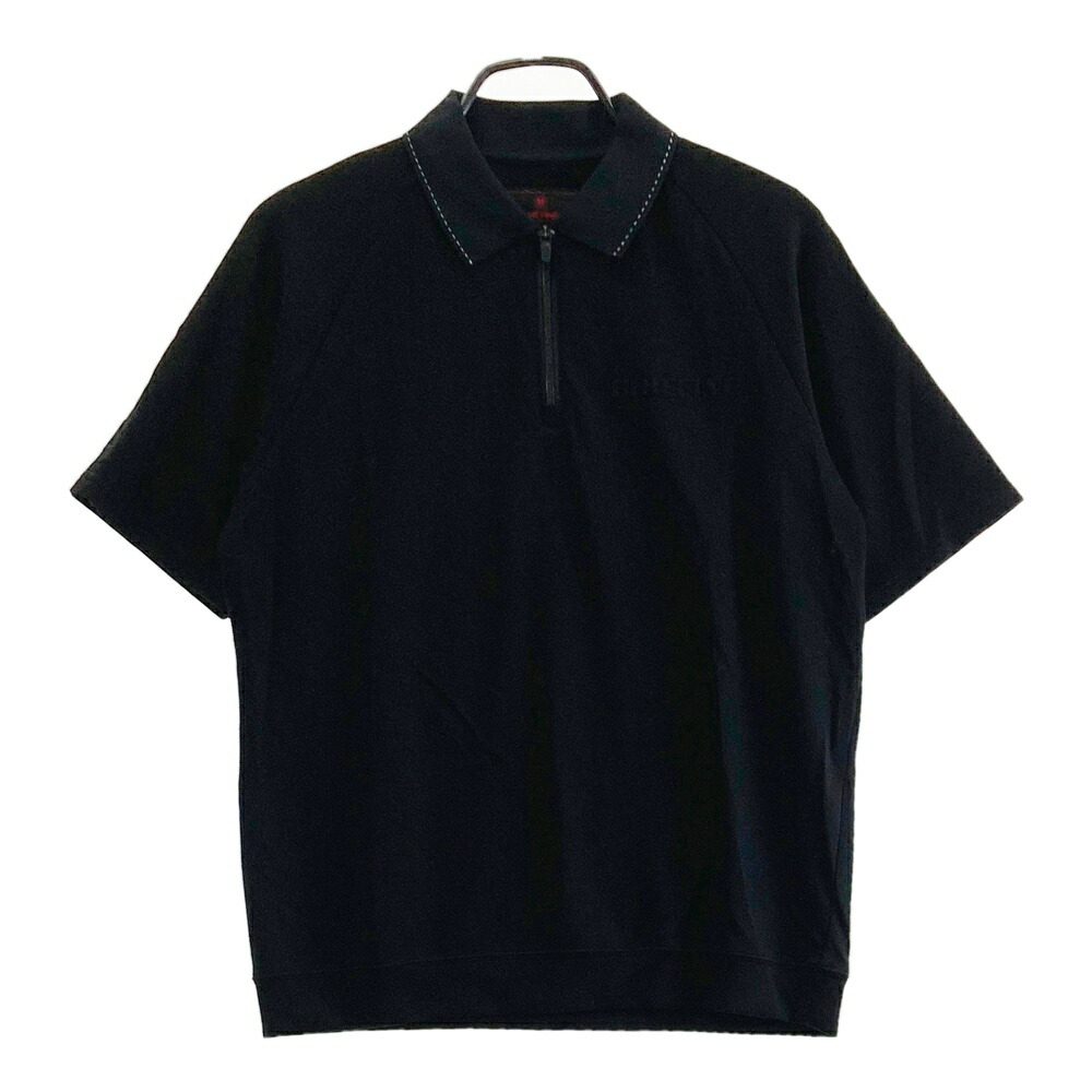 BRIEFING GOLF ブリーフィング 2025年ひな形 ハーフジップ 半袖スポーツシャツ  黒いこと系 S 【中古】ゴルフ御召しもの メンズ
