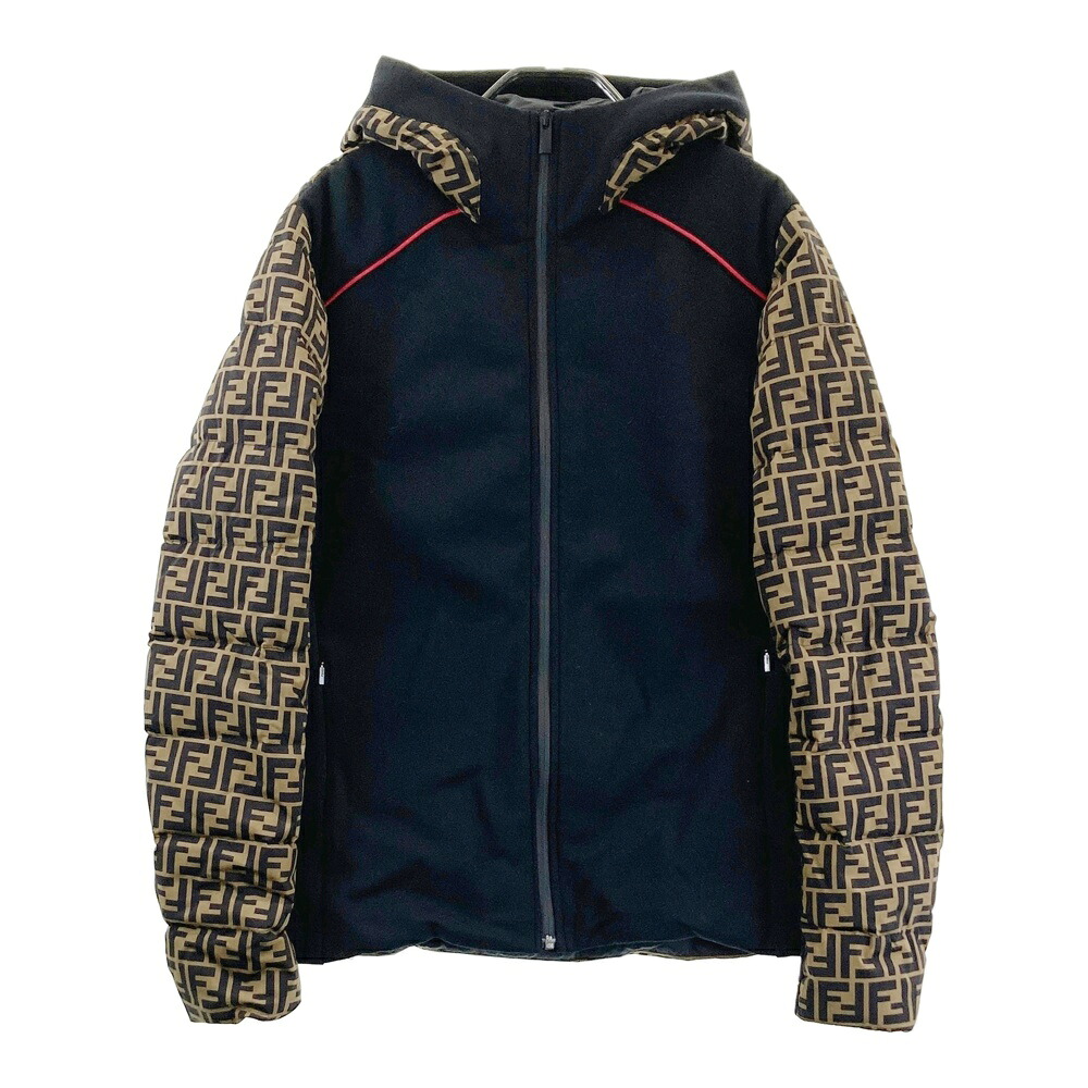 FENDI フェンディ FAAA641 ズッカフーデッドダウンジャケット ズッカ ブラック系 48 【中古】メンズ｜中古ゴルフウェア通販STST